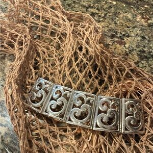 Brighton Silver Tone Scroll Bracelet comes with 1 inch extender and Brighton bag
